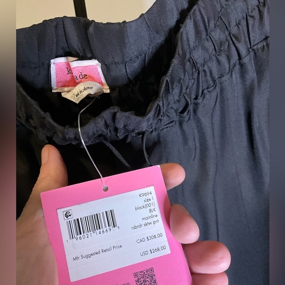 Kate Spade silk blend pants with Rose Border - NWT - Size Large - Picture 3 of 16